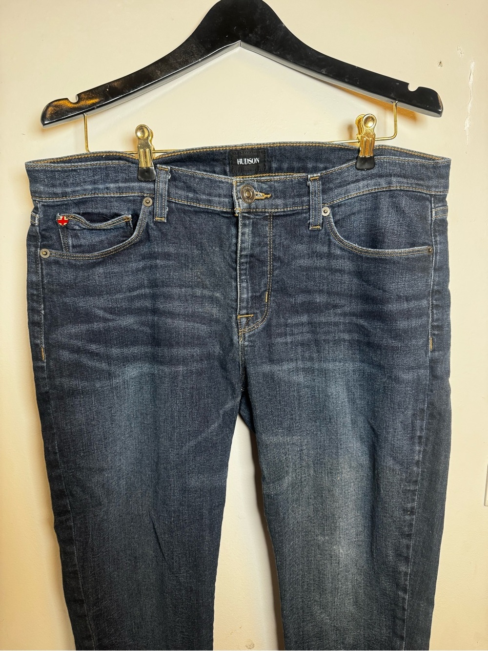 Hudson Krista Ankle Super Skinny with Raw Hem Dark Wash Jeans size 32 - Picture 3 of 10